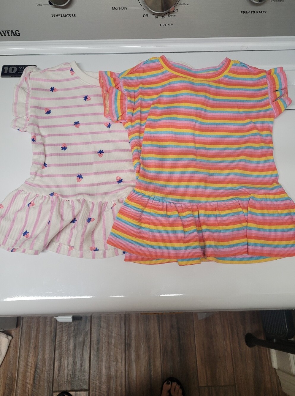 Cat & Jack Set Of 2 Toddler Tops Butterfly Sleeves And Peplum - 4T